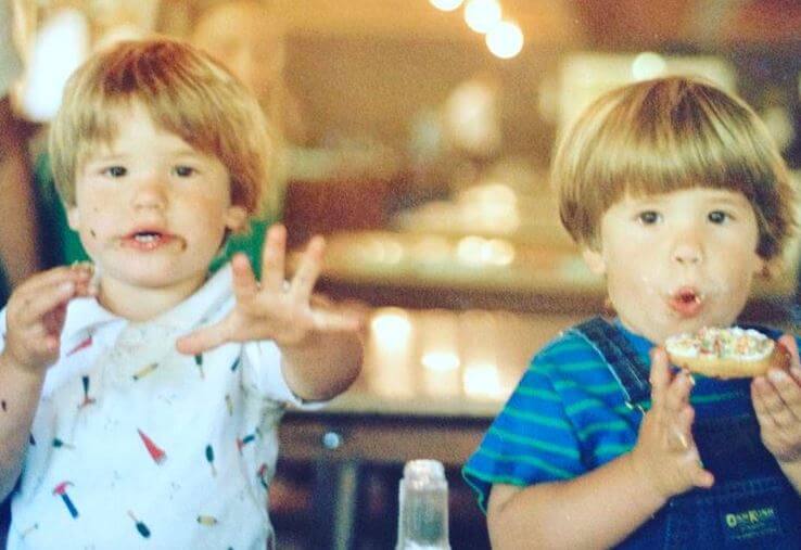 Childhood picture of Robert Martensen's son, Max Carver and Charlie Carver.